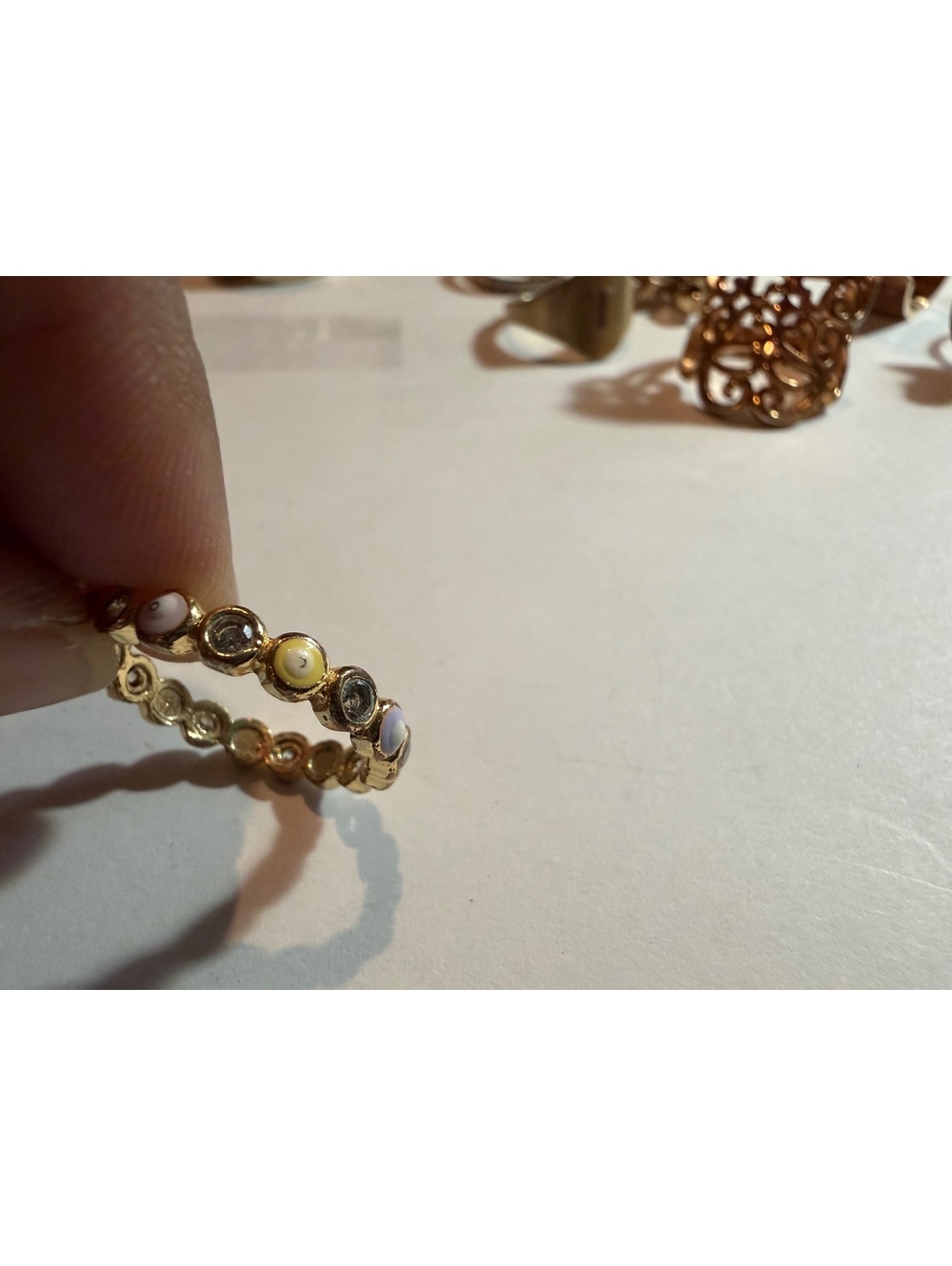 Gold tone metal ring